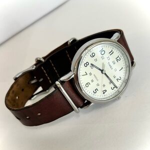 Timex Brown Leather Watch Unisex